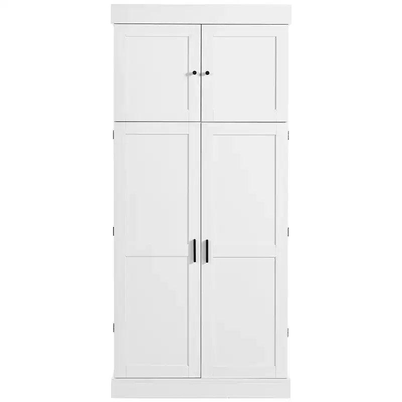 Whisen 77''H Freestanding Kitchen Storage Pantry, Large Dining Storage Cabinet Cupboard Sideboards With Door Shelves, Adjustable Shelves
