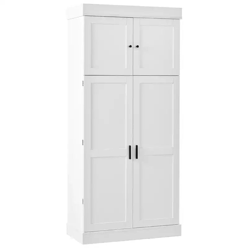 Whisen 77''H Freestanding Kitchen Storage Pantry, Large Dining Storage Cabinet Cupboard Sideboards With Door Shelves, Adjustable Shelves