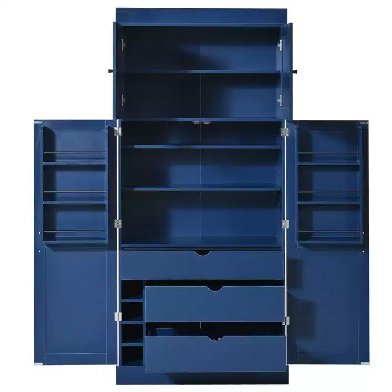 Whisen 77''H Freestanding Kitchen Storage Pantry, Large Dining Storage Cabinet Cupboard Sideboards With Door Shelves, Adjustable Shelves