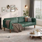 75 canapé convertible moderne en similicuir, causeuse 3 places style Mid-Century pour petits espaces