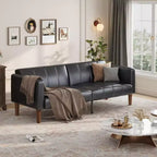 75 canapé convertible moderne en similicuir, causeuse 3 places style Mid-Century pour petits espaces