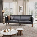 75 canapé convertible moderne en similicuir, causeuse 3 places style Mid-Century pour petits espaces