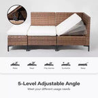 LAUSAINT HOME 8 Pieces Outdoor Patio Furniture Set, PE Wicker Sectional Conversation Sofa with Adjustable Backrests, Storage Ottoman
