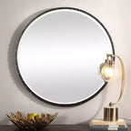 Miroir surdimensionné rond 42 Uttermost Benedo noir rustique