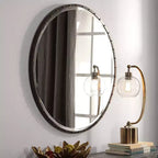 Miroir surdimensionné rond 42 Uttermost Benedo noir rustique