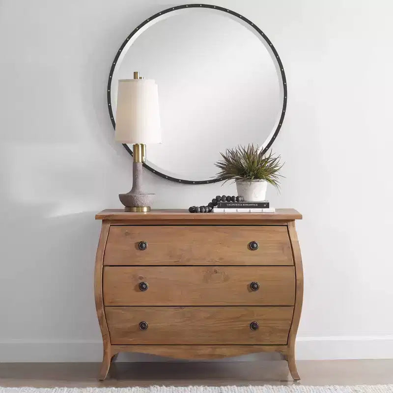 Miroir surdimensionné rond 42 Uttermost Benedo noir rustique