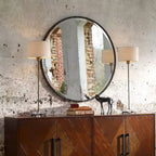 Miroir surdimensionné rond 42 Uttermost Benedo noir rustique