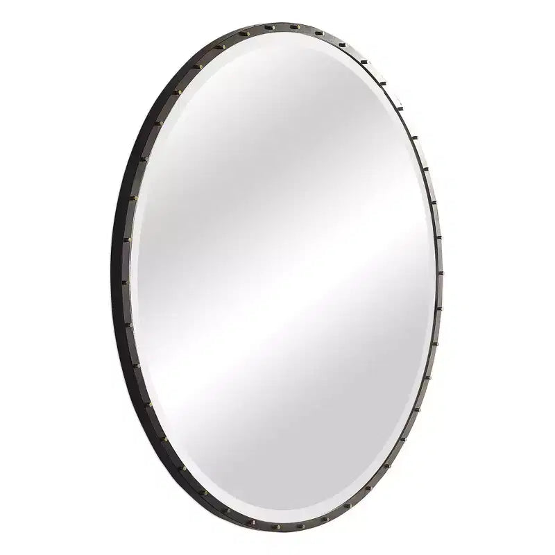 Miroir surdimensionné rond 42 Uttermost Benedo noir rustique