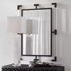Miroir mural rectangulaire Uttermost Balkan noir mat 28 x 38