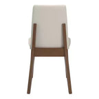 Chaise de salle à manger en cuir vegan blanc avec finition bois Fuske (lot de 2) - iNSPIREQ