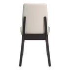 Chaise de salle à manger en cuir vegan blanc avec finition bois Fuske (lot de 2) - iNSPIREQ