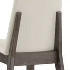 Chaise de salle à manger en cuir vegan blanc avec finition bois Fuske (lot de 2) - iNSPIREQ