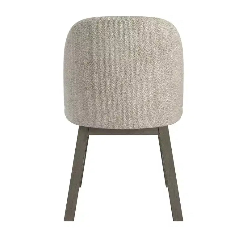 Chaise de salle à manger à dossier bas incurvé en tissu taupe Fuske Wood Finish (lot de 2) - iNSPIREQ