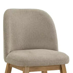 Chaise de salle à manger à dossier bas incurvé en tissu taupe Fuske Wood Finish (lot de 2) - iNSPIREQ