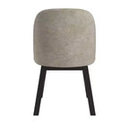 Chaise de salle à manger à dossier bas incurvé en tissu taupe Fuske Wood Finish (lot de 2) - iNSPIREQ