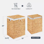 Best Choice Products Laundry Hamper w/ Lid, Handwoven Laundry Basket, w/ Removable Liner & Built-in Handles