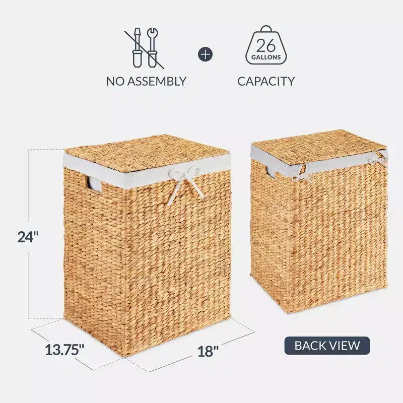 Best Choice Products Laundry Hamper w/ Lid, Handwoven Laundry Basket, w/ Removable Liner & Built-in Handles