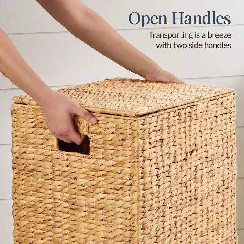 Best Choice Products Laundry Hamper w/ Lid, Handwoven Laundry Basket, w/ Removable Liner & Built-in Handles