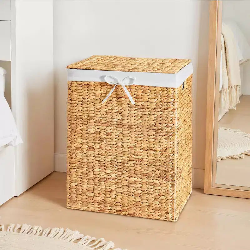 Best Choice Products Laundry Hamper w/ Lid, Handwoven Laundry Basket, w/ Removable Liner & Built-in Handles