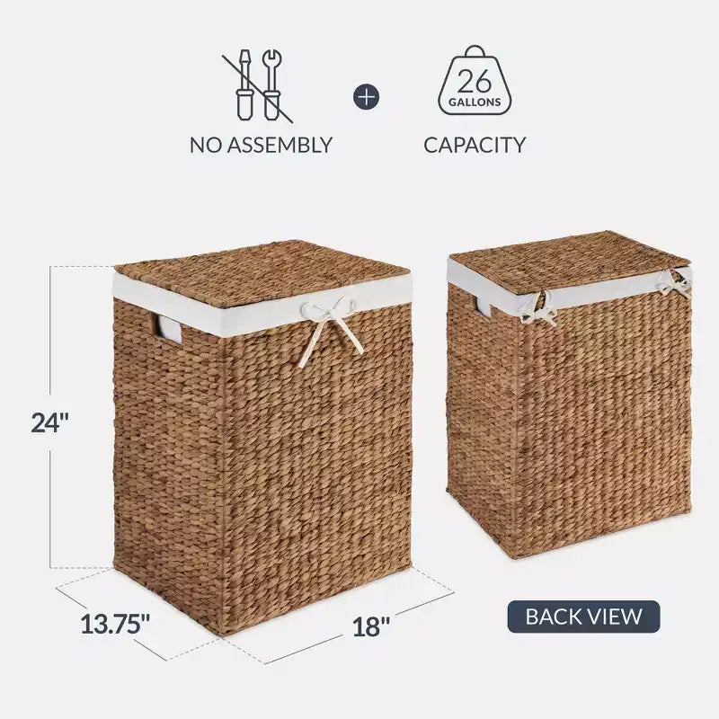 Best Choice Products Laundry Hamper w/ Lid, Handwoven Laundry Basket, w/ Removable Liner & Built-in Handles