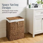 Best Choice Products Laundry Hamper w/ Lid, Handwoven Laundry Basket, w/ Removable Liner & Built-in Handles