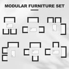 Ensemble de meubles de patio en rotin 4 pièces - Canapé d'extérieur, 2 chaises et table basse avec coussins pour jardin, cour ou véranda