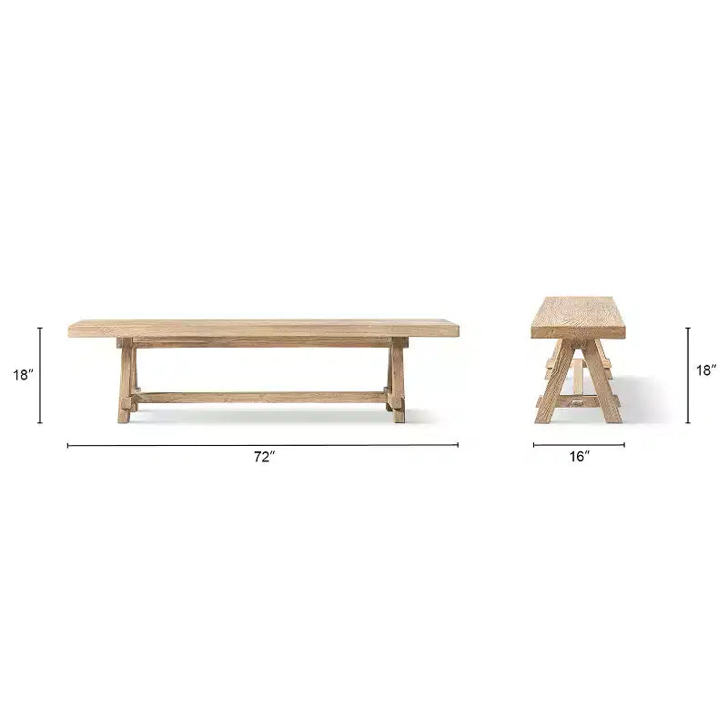 Jennifer Taylor Home Hawthorne 72 Reclaimed Elm Trestle Dining Bench