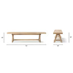 Jennifer Taylor Home Hawthorne 72 Reclaimed Elm Trestle Dining Bench