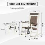 Clihome - Ensemble de 3 fauteuils à bascule d'extérieur (2 chaises et 1 table)