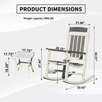 Clihome - Ensemble de 3 fauteuils à bascule d'extérieur (2 chaises et 1 table)