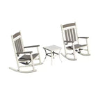 Clihome - Ensemble de 3 fauteuils à bascule d'extérieur (2 chaises et 1 table)