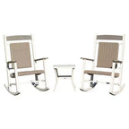 Clihome Outdoor Rocking Chairs Set of 3(2 Chairs & 1 Table)
