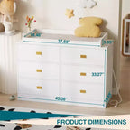 Commode à langer 6 tiroirs, commode de chambre de bébé et station à langer avec plateau amovible, matelas doux et rangement multifonctionnel