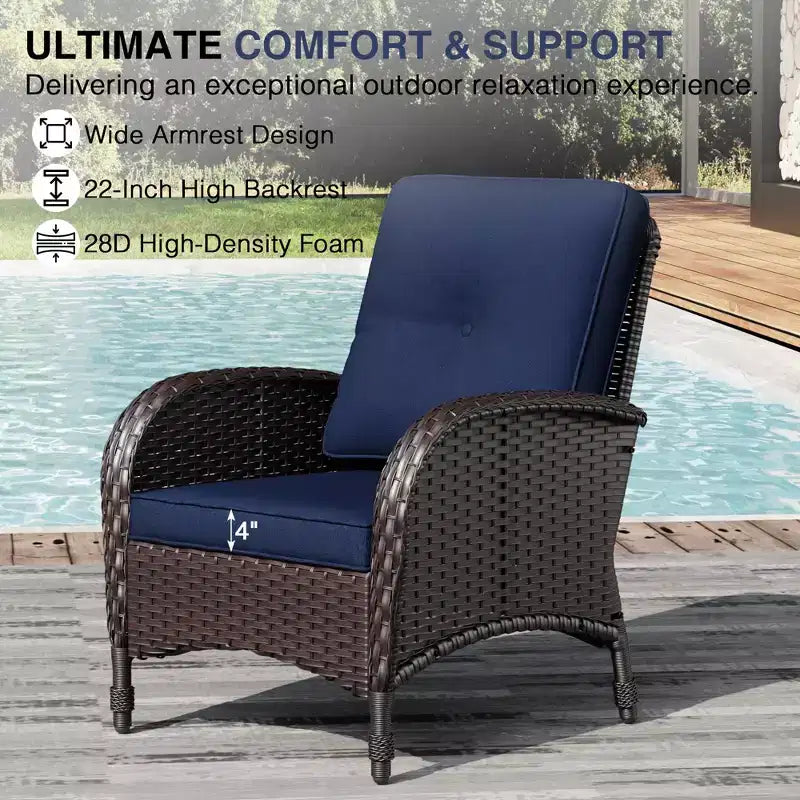 UPTIOT Outdoor Patio Conversation Set with Fire Pit Table & Convertible Seating