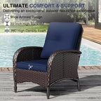 UPTIOT Outdoor Patio Conversation Set with Fire Pit Table & Convertible Seating