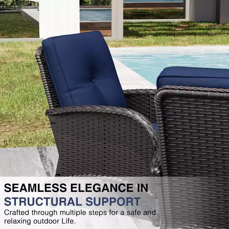 UPTIOT Outdoor Patio Conversation Set with Fire Pit Table & Convertible Seating