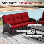 UPTIOT Outdoor Patio Conversation Set with Fire Pit Table & Convertible Seating