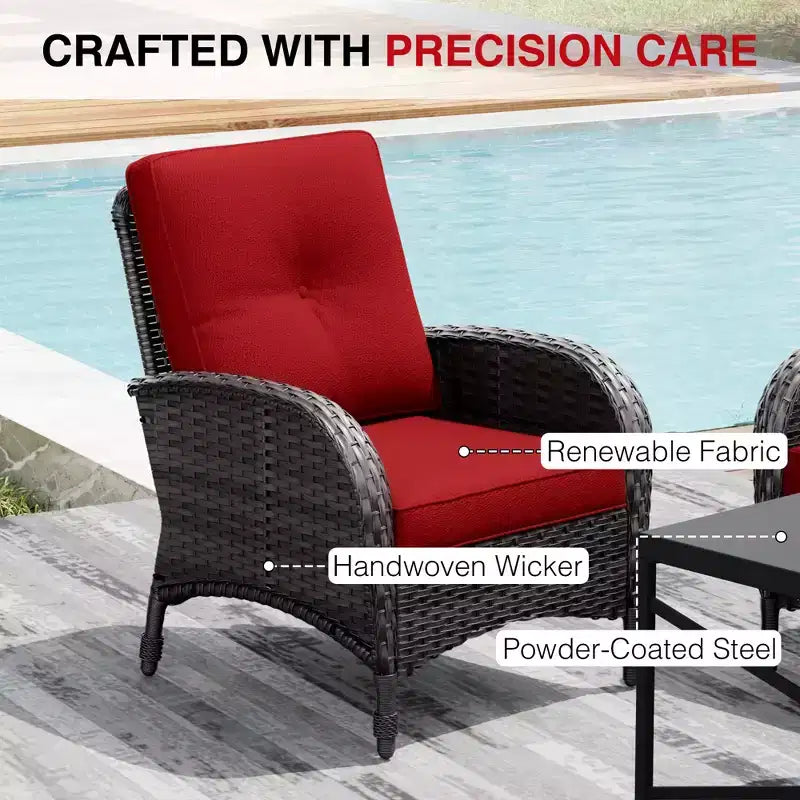 UPTIOT Outdoor Patio Conversation Set with Fire Pit Table & Convertible Seating