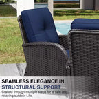 UPTIOT Outdoor Wicker Chairs with Convertible Fire Pit Table for Patio Relaxation