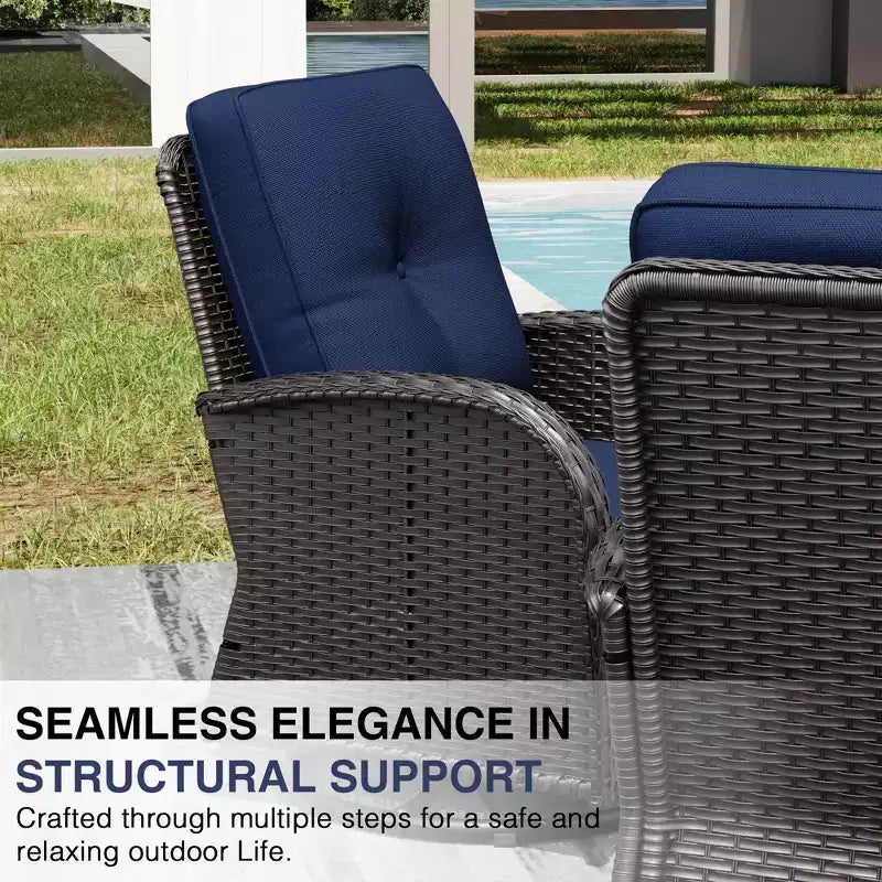 UPTIOT Outdoor Wicker Chairs with Convertible Fire Pit Table for Patio Relaxation