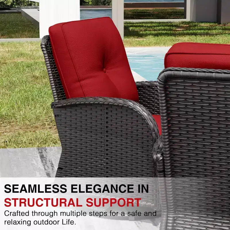 UPTIOT Outdoor Wicker Chairs with Convertible Fire Pit Table for Patio Relaxation