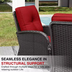 UPTIOT Outdoor Wicker Chairs with Convertible Fire Pit Table for Patio Relaxation
