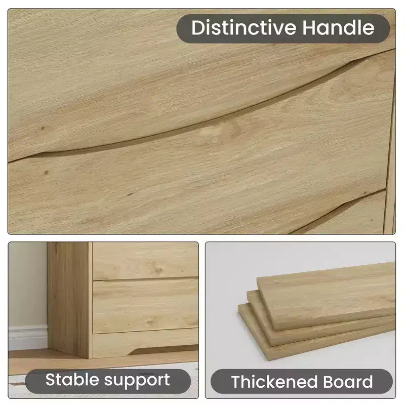 Wooden Dresser with 8 Drawers,Modern Closet with Deep Storage, Large Chest of Drawers, Long Storage Dresser for Bedroom, Living Room, Hallway