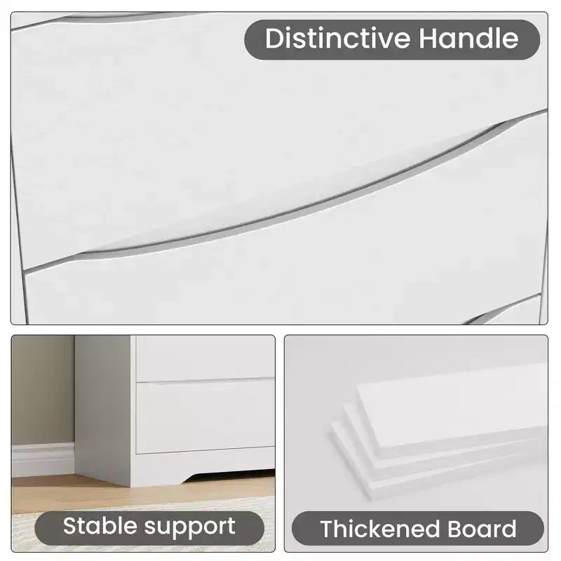 Wooden Dresser with 8 Drawers,Modern Closet with Deep Storage, Large Chest of Drawers, Long Storage Dresser for Bedroom, Living Room, Hallway