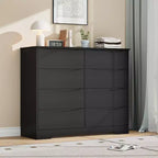 Wooden Dresser with 8 Drawers,Modern Closet with Deep Storage, Large Chest of Drawers, Long Storage Dresser for Bedroom, Living Room, Hallway