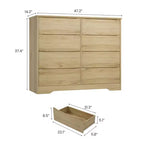 Wooden Dresser with 8 Drawers,Modern Closet with Deep Storage, Large Chest of Drawers, Long Storage Dresser for Bedroom, Living Room, Hallway