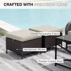 UPTIOT Outdoor Modular Sectional Set with 2 Sofas, Chairs, Ottomans & Weatherproof Coffee Table