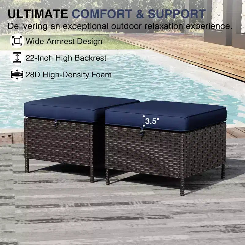 UPTIOT Outdoor Modular Sectional Set with 2 Sofas, Chairs, Ottomans & Weatherproof Coffee Table