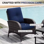 UPTIOT Outdoor Modular Sectional Set with 2 Sofas, Chairs, Ottomans & Weatherproof Coffee Table