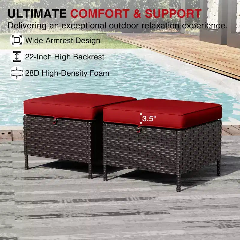UPTIOT Outdoor Modular Sectional Set with 2 Sofas, Chairs, Ottomans & Weatherproof Coffee Table